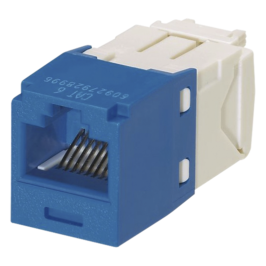 Conector Jack RJ45 Estilo TG, Mini-Com, Categoría 6, de 8 Posiciones y 8 Cables, Color Azul