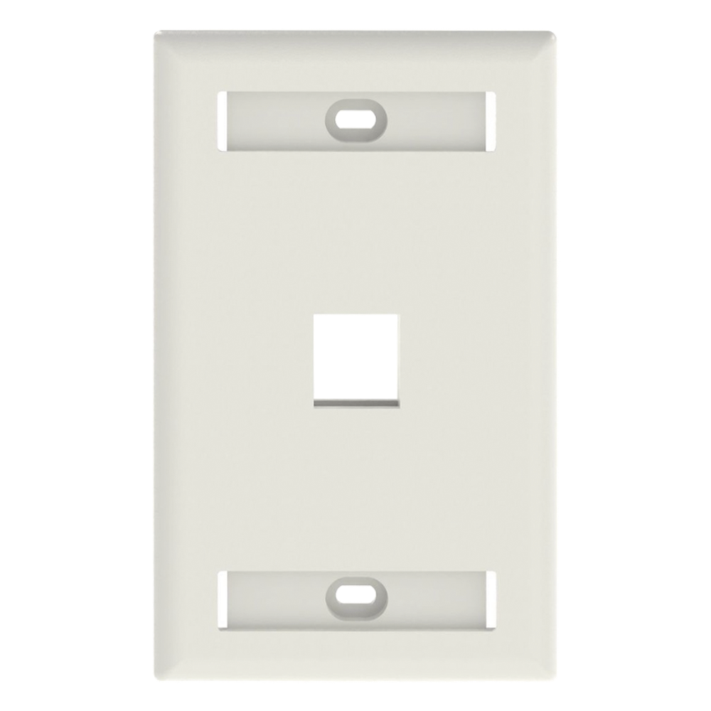 Placa de Pared Vertical, Salida Para 1 Puerto Keystone, Con Espacios Para Etiquetas, Color Blanco