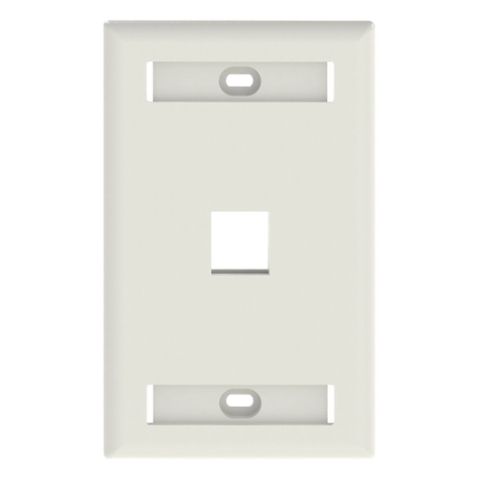 Placa de Pared Vertical, Salida Para 1 Puerto Keystone, Con Espacios Para Etiquetas, Color Blanco