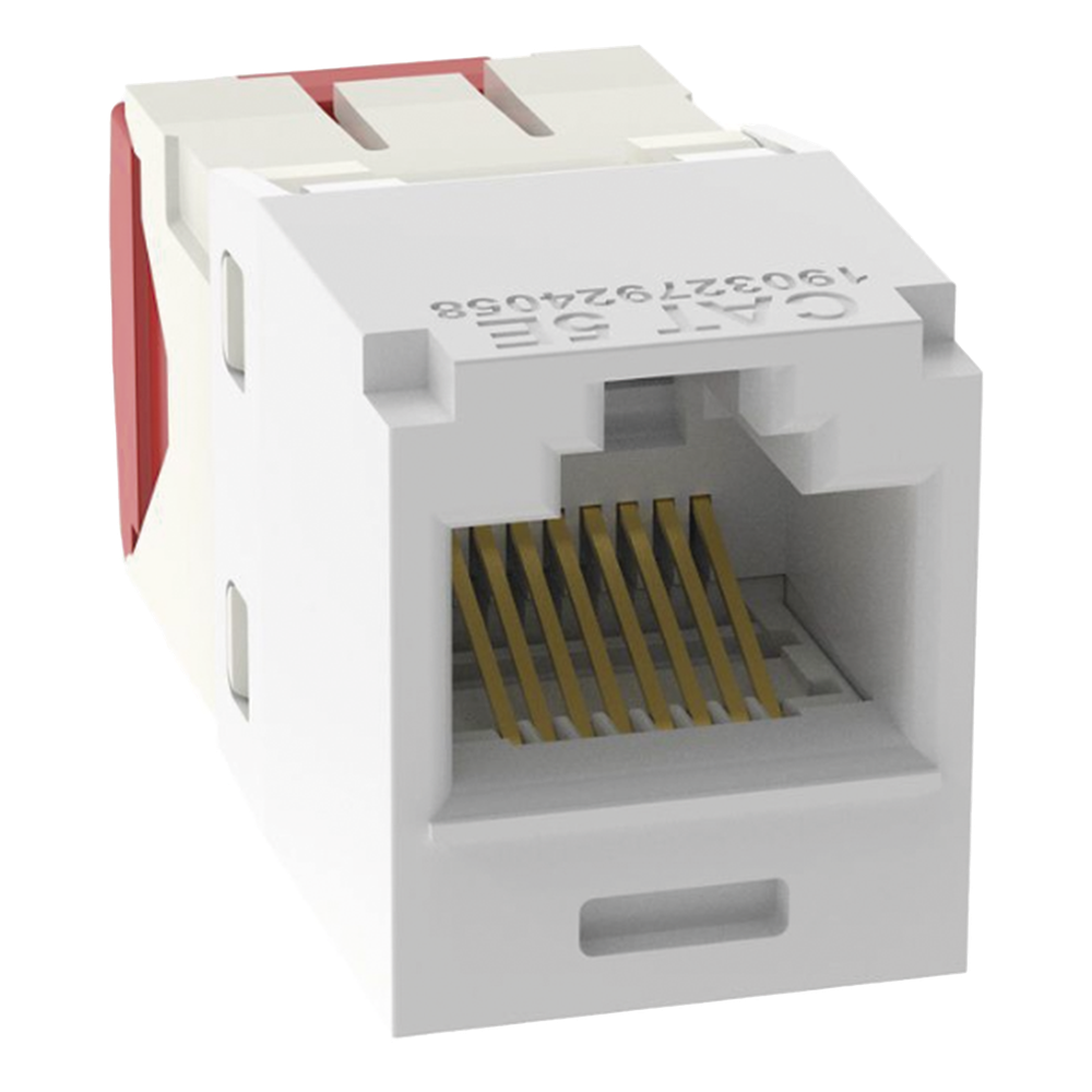 Conector Jack RJ45 Estilo TG, Mini-Com, Categoría 5e, de 8 Posiciones y 8 Cables, Color Blanco