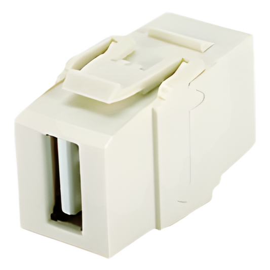 Módulo Acoplador USB 2.0, Hembra a Hembra, Tipo Keystone, Color Blanco Mate