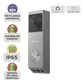 Doorbell de Batería Recargable con Transformador de 5Vcc o Panel Solar (Incluye Panel) / 3 megapíxel / Doble Lente / Protección IP65 / Audio de Dos Vías