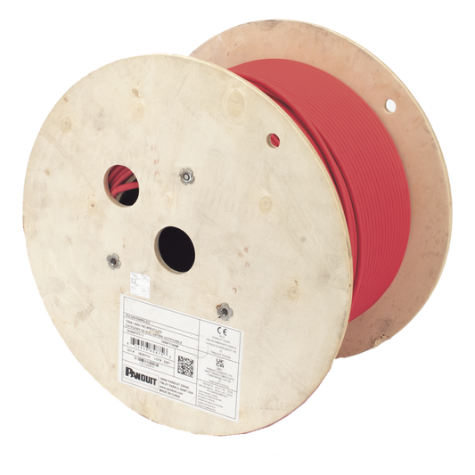 Bobina de Cable UTP de 4 Pares, Vari-MaTriX, Cat6A, 23 AWG, LSZH (Libre de Gases Tóxicos), Color Rojo, 305 Metros (1000 Pies)