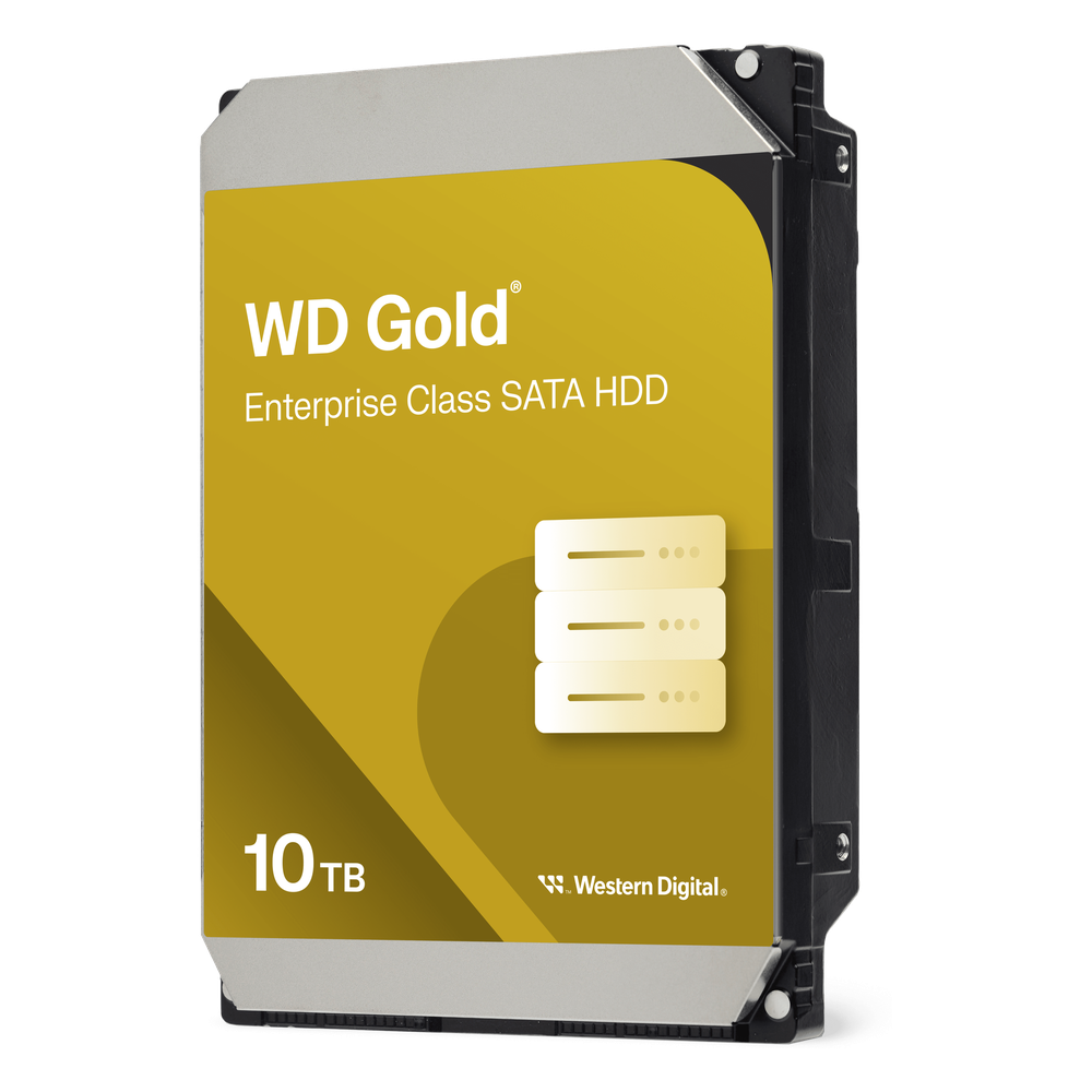 Disco Duro Empresarial WD Gold / SATA 6 Gb/s / 10 TB / 7200 RPM / Tecnología HelioSeal / ArmorCache / 5 Años Garantía / 2.5M Horas MTBF
