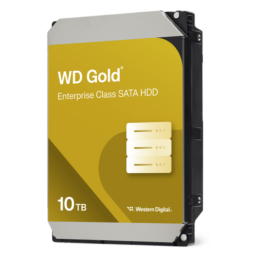 Disco Duro Empresarial WD Gold / SATA 6 Gb/s / 10 TB / 7200 RPM / Tecnología HelioSeal / ArmorCache / 5 Años Garantía / 2.5M Horas MTBF