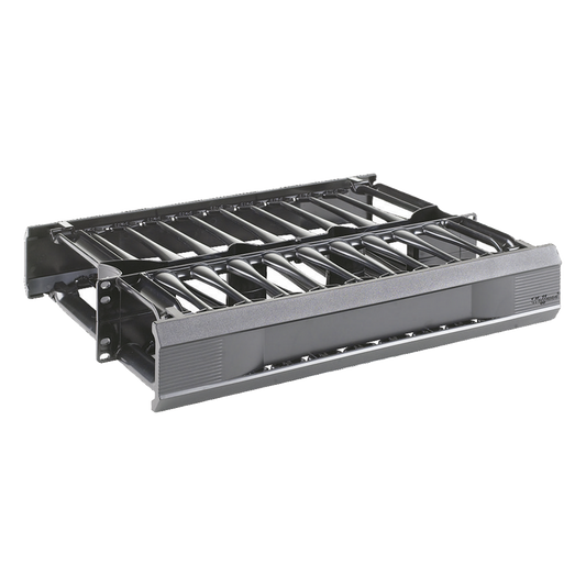 Organizador de Cables Horizontal CableTek, Doble (Frontal y Posterior), Para Rack de 19in, 2 UR
