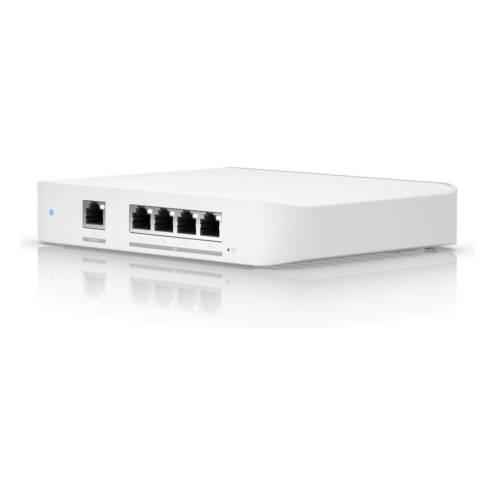USW Flex XG Switch Capa 2, Compacto de 4 Puertos 10GbE, Puede ser Alimentado por un Puerto GbE PoE+ o con un Adaptador 5 Vcc USB-C