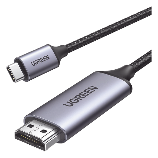 Cable USB-C 3.1 a HDMI 4K | 1.5 Metros (4.92 Pies) | Compatible con Thunderbolt 3 & 4 | Adaptador Tipo-C a HDMI | 4k@60Hz | Soporta Modo Espejo y Modo Extendido | Carcasa de Aluminio | Nylon Trenzado | Conector Niquelado | Blindaje Multicapa
