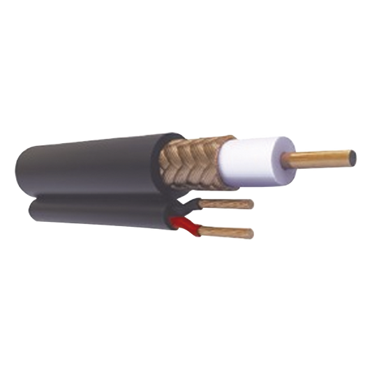 ( Venta x Metro ) Cable Coaxial RG59 Siamés, Malla de Cobre y Aluminio, Hecho en México, Optimizado para HD+ 2 Hilos Calibre 20