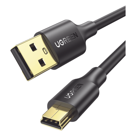 Cable USB-A 2.0 a Mini USB | 1m | Cable de Datos y Alimentación | 480Mps | Chip Inteligente | PVC | Para Discos Duros HDD o SSD, Go-Pro Hero, Mando de PS3, Cámaras Digitales, Reproductores MP3, MP4, etc.