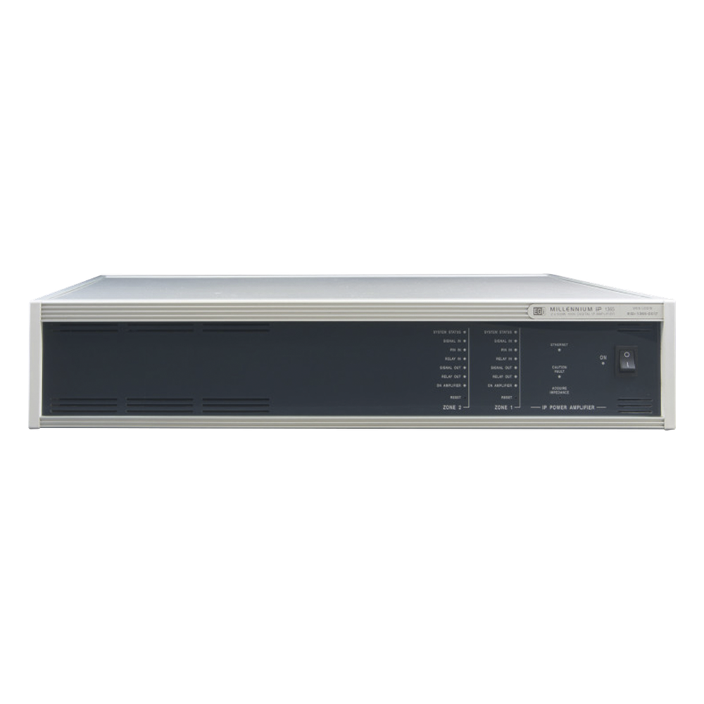 ETAPA DE POTENCIA DIGITAL 4x120W 100V  MILLENNIUM IP CON CONECTIVIDAD IP LAN, SUPERVISON, CALIDAD DE SONIDO HQ PARA 4 ZONAS, EN FORMATO RACK 2U