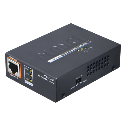 Inyector PoE 802.3af/at/bt , Hasta 95 Watts, Puerto Gigabit con Fuente Externa