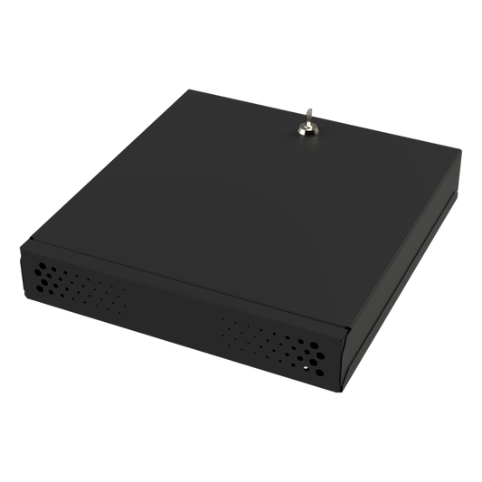 Gabinete Metálico para DVR/NVR. Tamaño Max. de DVR/NVR: 445 x 88 x 400mm (An.xAl.xProf.). Compatible con Fuente SLIM.