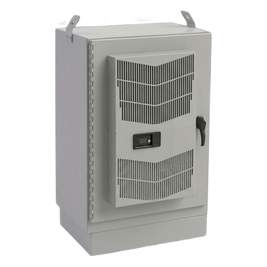 Gabinete para Exterior Tipo 4X Doble Puerta de 22 UR / Aluminio Soldado / 1270 x 762 x 1118 mm / Exterior IP66 / Montaje Almohadilla / Aislamiento Térmico / Aire de Precisión / Gris RAL 7035