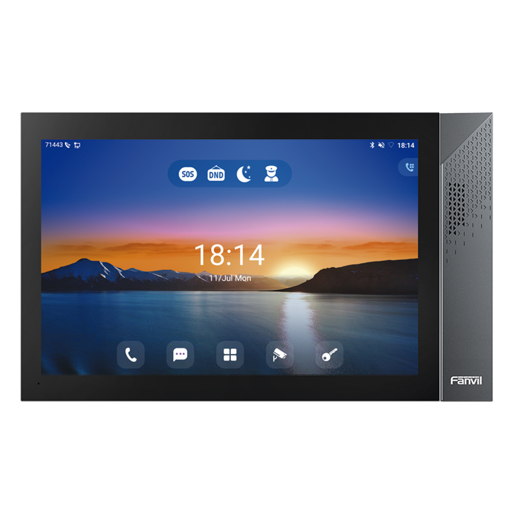 Monitor IP/SIP para interior con Android, Wi-Fi, Bluetooth, Pantalla táctil de 10.1", audio de 2 vías, PoE, 8 interfaces de entrada de alarma.