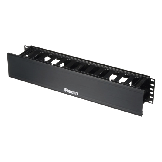 Organizador de Cables Horizontal PatchLink, Sencillo (Solo Frontal), Con Tapa Extendida, Para Rack de 19in, 2UR