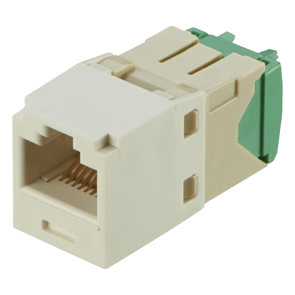 Conector Jack RJ45 Estilo TG, Mini-Com, Categoría 6, de 8 Posiciones y 8 Cables de Calibre 28/30 AWG, Color Blanco