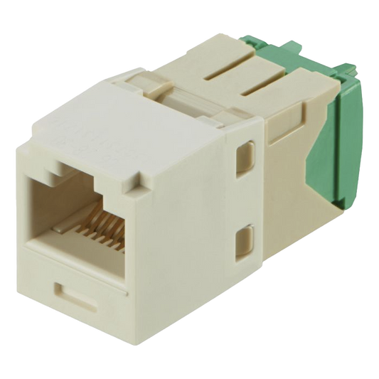 Conector Jack RJ45 Estilo TG, Mini-Com, Categoría 6, de 8 Posiciones y 8 Cables de Calibre 28/30 AWG, Color Blanco