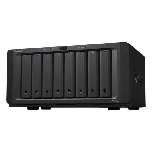 Servidor de Almacenamiento NAS Synology DiskStation DS1823xs+ | 8 Bahías | 144 TB Bruto | Expansión hasta 324 TB | 10GbE | RAID F1,0,1,5,6,10 | Caché SSD.