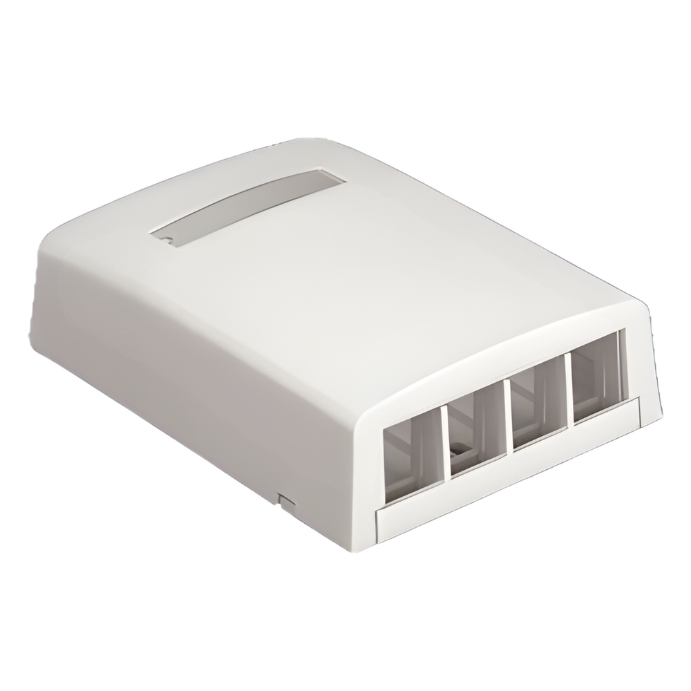 Caja de Montaje en Superficie, Para 4 Módulos Keystone, Color Marfil