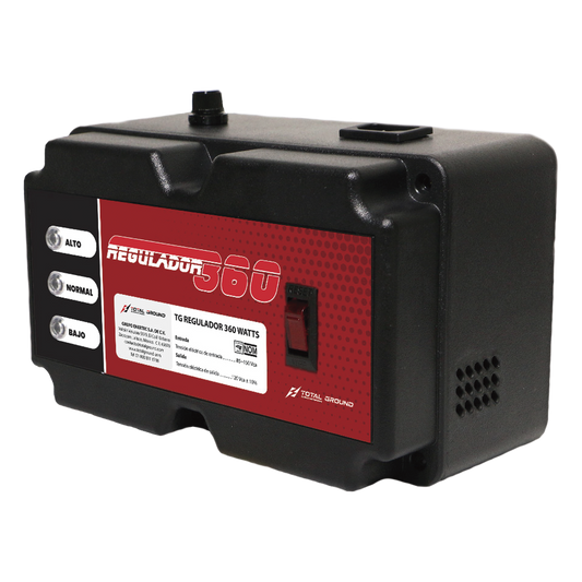Regulador de Voltaje TOTAL GROUND de 450VA/360 Watts, 480 Joules de Protección L-N, L-G y N-G.