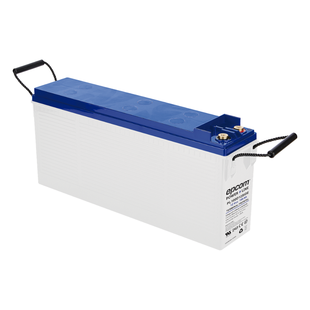 Batería de Ciclo Profundo AGM-VRLA / 12V 100Ah (10h) / Placas Gruesas Alta Densidad / Carcasa Ignífuga UL94-V0 / Terminal M8 / Baja Autodescarga / 1620A Cortocircuito