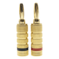 Kit Conector Banana Tipo Tornillo para Bocinas | Instalaciones Profesionales de Audio | Chapado en Oro | Color Negro + Rojo (2 Piezas)