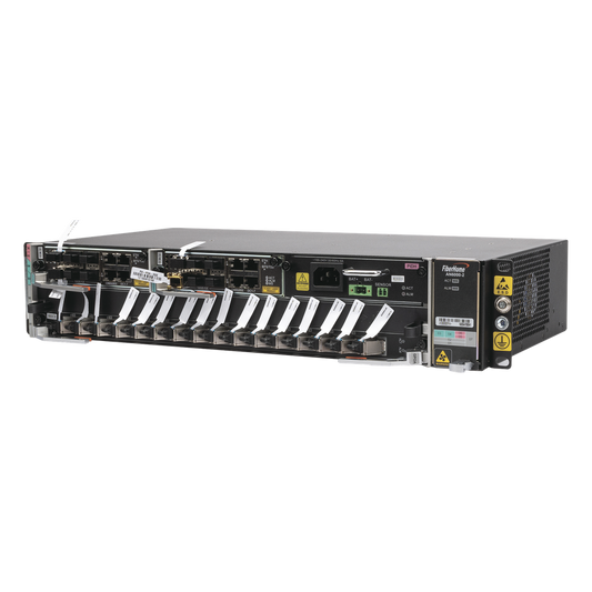 OLT Carrier Class Modular GPON, 2 Ranuras, Incluye 1 Tarjeta GPOA de 16 puertos GPON, 1 Fuente de CA, 2 UR, Gestión por UNM2000, CLI, Incluye Instalación de Software UNM2000, (Interoperabilidad con ONUs de Terceros sin Costo)