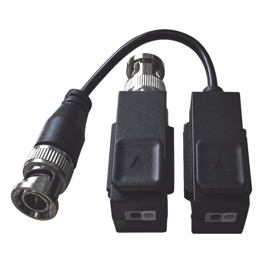 Kit de Transceptor (Balluns) TURBOHD con Boton Push / Hasta 8 MP (4K) / 100% Cobre / Soporta HD-TVI / AHD / CVI / CVBS / Audio por Coaxitron / Datos para Menu de Configurar de Cámaras