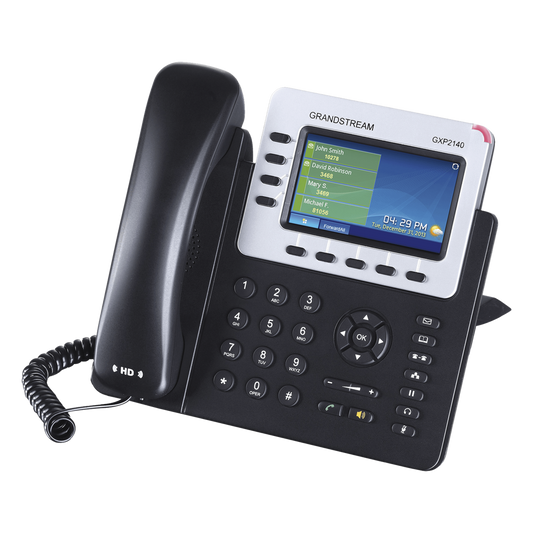 Teléfono IP Empresarial para 4 líneas. Puede agregar hasta 160 BLF (teclas de marcación rápida) con cuatro GXP2200EXT