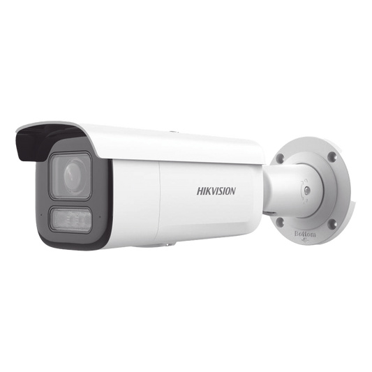 [Dual Light + 2 Micrófonos Integrados]  Bala IP 8 Megapixel (4K) / Lente Motorizado 2.8-12 mm / 60 m Luz Blanca + 60 m IR / AcuSense / Exterior IP67 / IK10 / WDR 120 dB / PoE 802.3at / ONVIF / Alarmas I/O / Micro SD / ACUSEEK