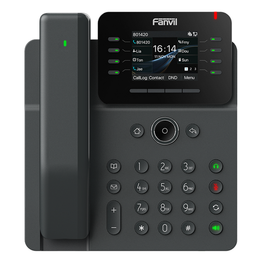 Teléfono IP / Handset Inalámbrico Bluetooth / 12 Líneas SIP / Pantalla IPS Táctil 2.8" HD / Conferencia 6 Vías / Puertos Gigabit / PoE 802.3af / OpenVPN / Hot Desking