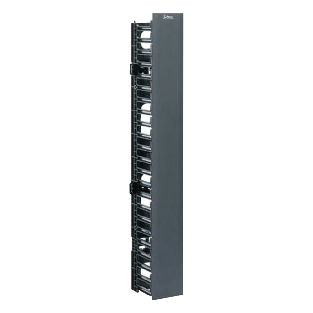 Organizador Vertical NetRunner, Sencillo (Solo Frontal), Para Rack Abierto de 45 Unidades, 4.9in de Ancho, Color Negro