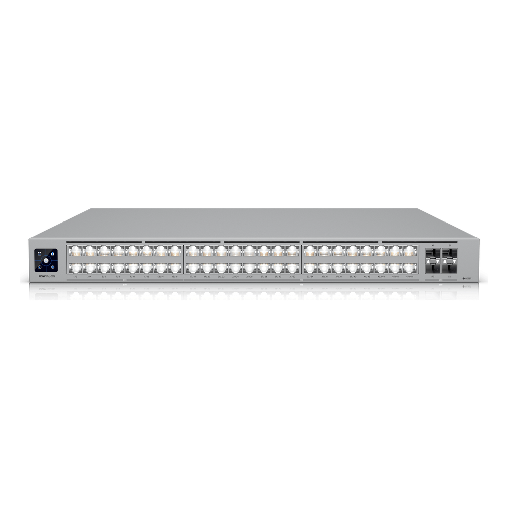 UniFi Switch USW-Pro-XG-48 / Capa 3 / 48 puertos (32 × 10 GbE, 16 × 2,5 GbE) + 4 puertos SFP28 25 G