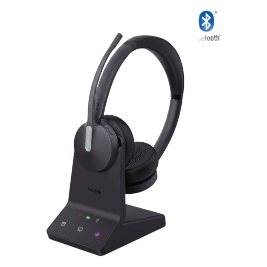 Diadema Inalámbrica Yealink WH64 DECT y Bluetooth con Capacidad de Hasta 32 Horas de Conversación