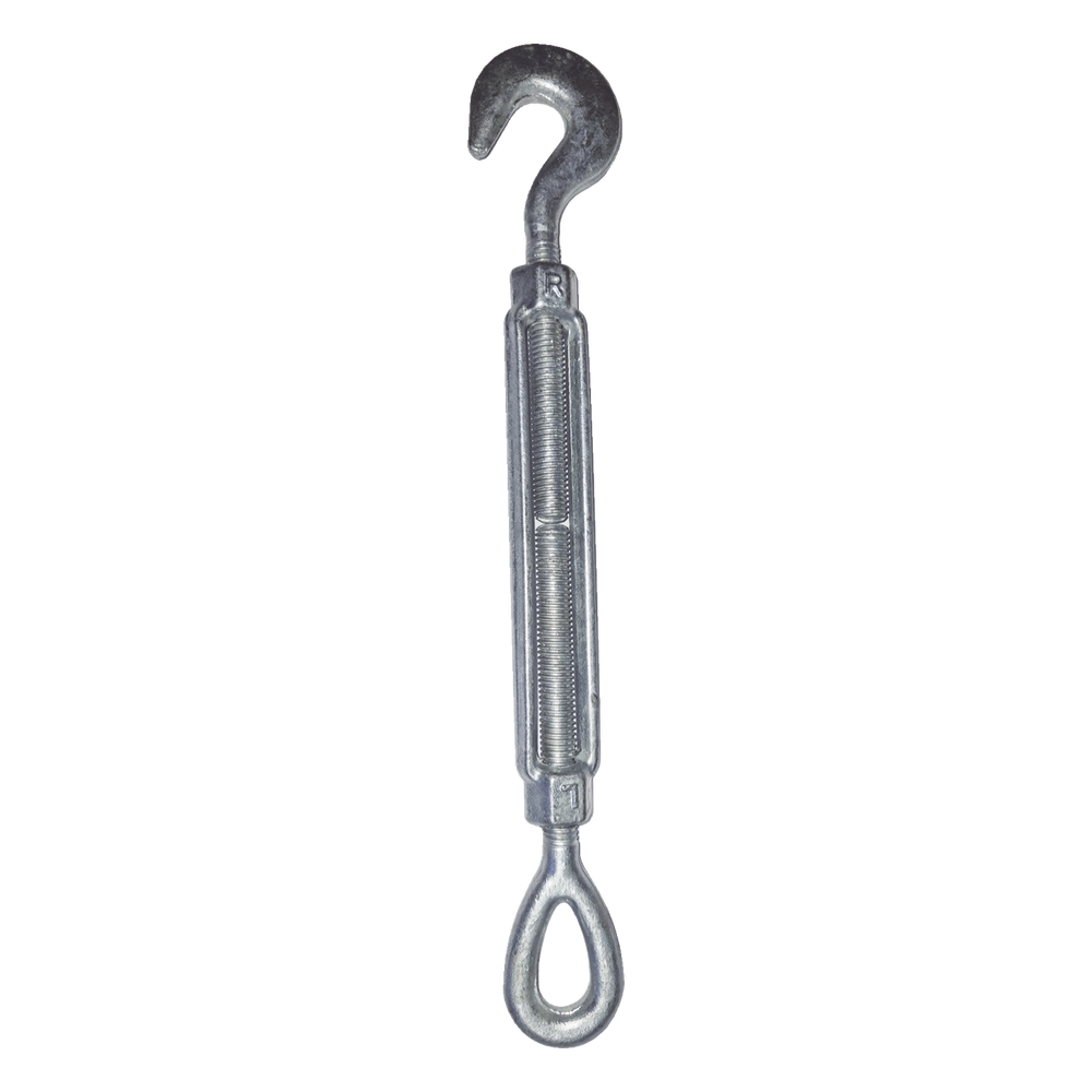 Tensor de 3/8" x 6" Acero Forjado OJO-GANCHO Galv. Inmersión en Caliente (Carga Max. 1000 lbs).