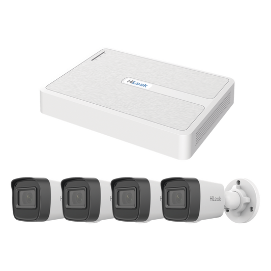 Kit IP 2 Megapixel / NVR de 8 Canales con 8 Puertos PoE  / 4 Cámaras IP Bala para Exterior