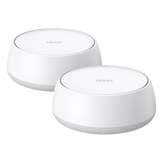 KIT 2 Routers Inalámbrico MESH Interior para Hogar / Doble Banda Wi-Fi 7 BE3600 Mbps / 2 Puerto 2.5 Gigabit WAN/LAN / 4 Antenas Internas / Operación Multi-Link MLO / Administración Mediante la App Deco (iOS, Android) / HomeShield