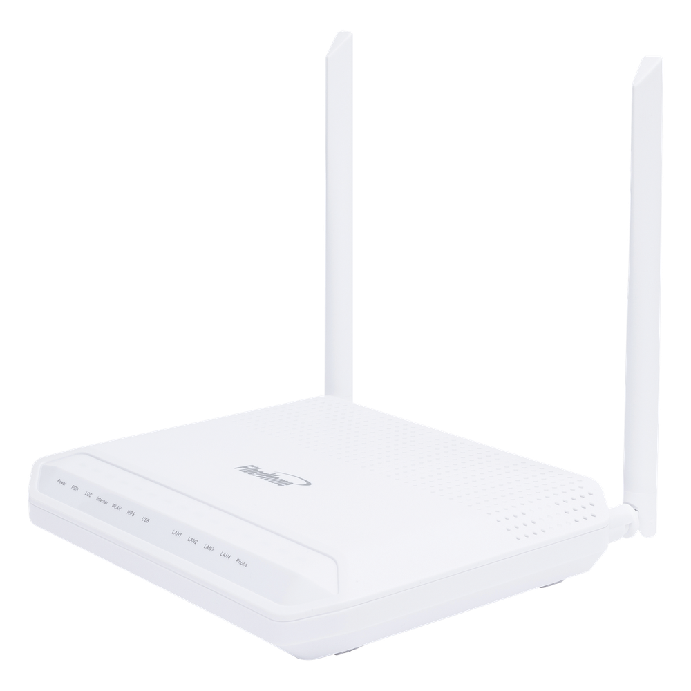 ONU GPON WiFi (2.4/5 GHz), 2 Antenas de 5 dBi, Compatible con OLTs de Terceros, MIMO 2x2, 4 puertos Gigabit + 1 POTS + USB, conector SC/UPC, (Gestión WAN desde la Interfaz de la ONU)