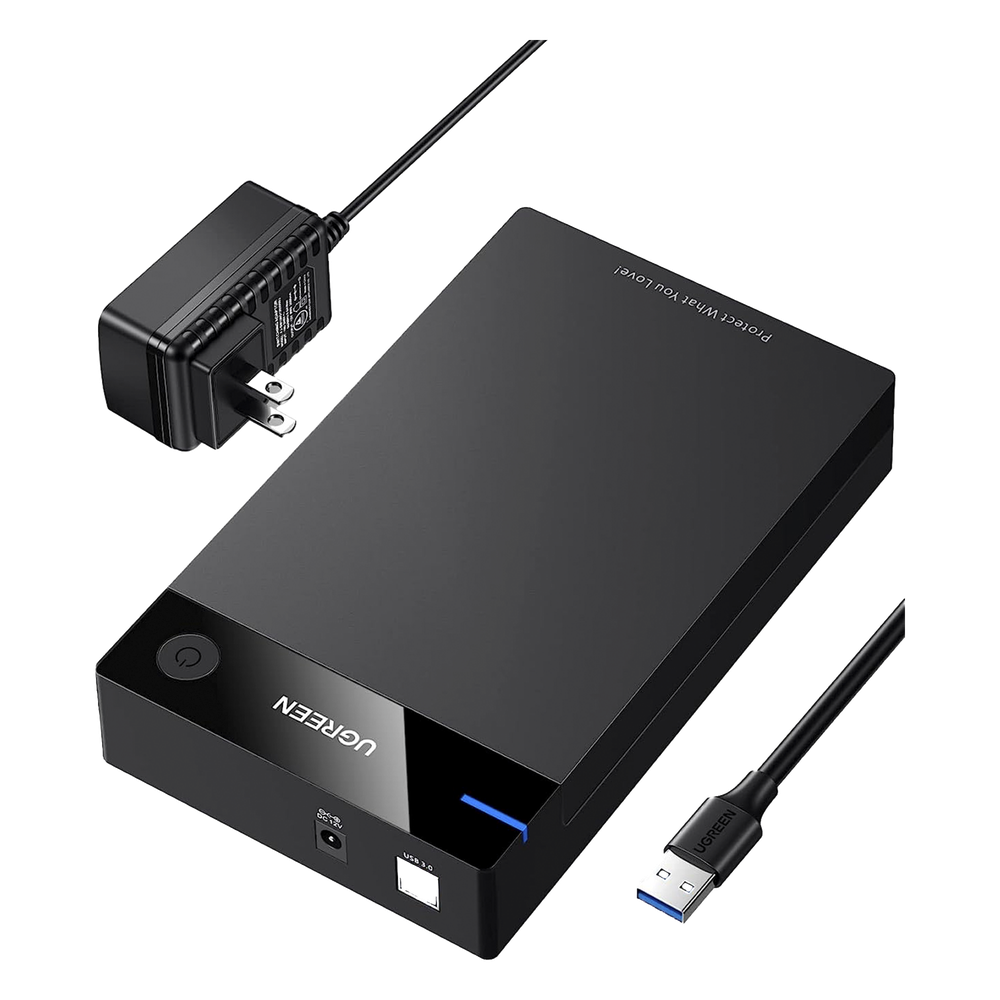Carcasa de Disco Duro para  3.5" y  2.5" (Enclosure) | Con Cable USB 3.0 | Para HDD 3.5" / SSD 2.5" | SATA I/II/III | UASP | Hasta 16 TB | Compatible con Windows, Linux, Mac OS | No Requiere Controlador | Cable 1m | Incluye Adaptador d