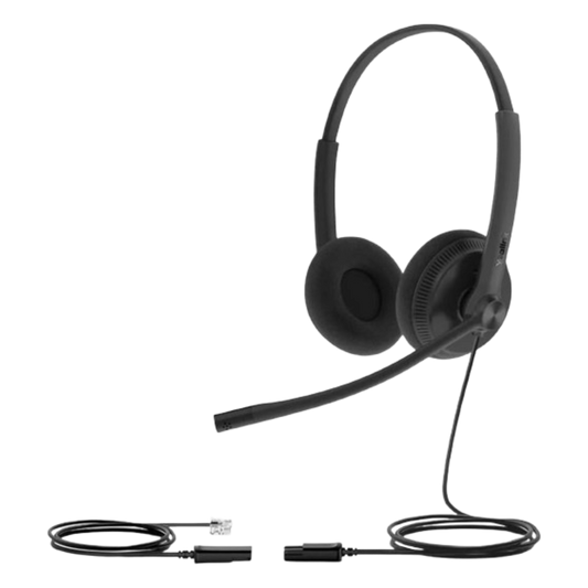 Diadema Alámbrica YHS34 Dual de Yealink QD a RJ9 con Almohadillas de Esponja