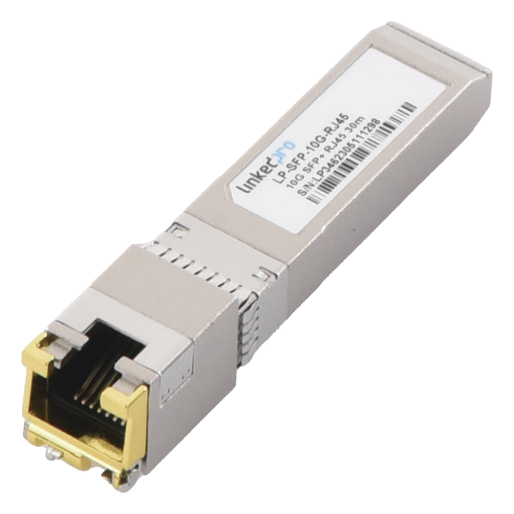 Transceptor Óptico SFP+ a RJ45 /10 Gbps / Conector RJ45 / 10GBASE-T / Distancia de hasta 30 m.