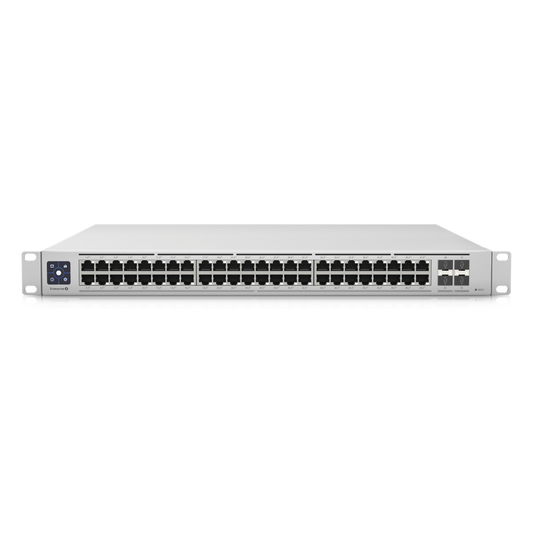 UniFi Switch Enterprise administrable capa 3, 48 puertos 2.5GbE RJ45 POE+, 4 puertos 10G SFP+, 720W, con pantalla táctil de 1.3"