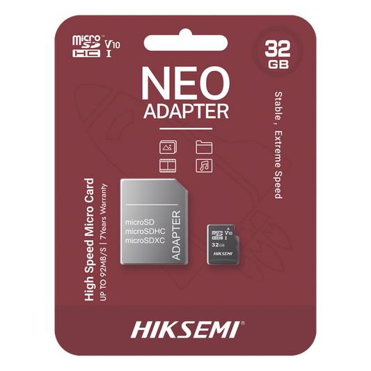 Memoria microSD con Adaptador / 32 GB / Clase 10 / NAND TLC / 92 MB/s Lectura / Multipropósito