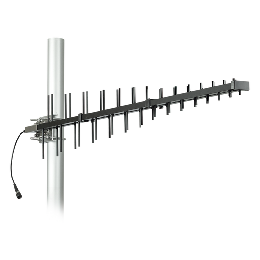 Antena LPDA de Alta Ganancia/ ESPECIAL PARA AMPLIFICADORES DE UNA A CINCO BANDAS DE FRECUENCIA/ 698-2700 MHz/ 12.15 dBi de Ganancia.