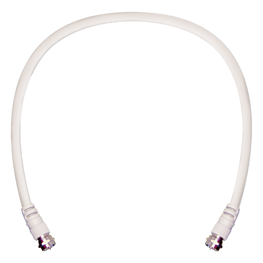 Jumper Coaxial con Cable Tipo RG-6 en Color Blanco de 60.96 Centímetros (24 Pulgadas) de Longitud y Conectores F Macho en Ambos Extremos. 75 Ohm de Impedancia.