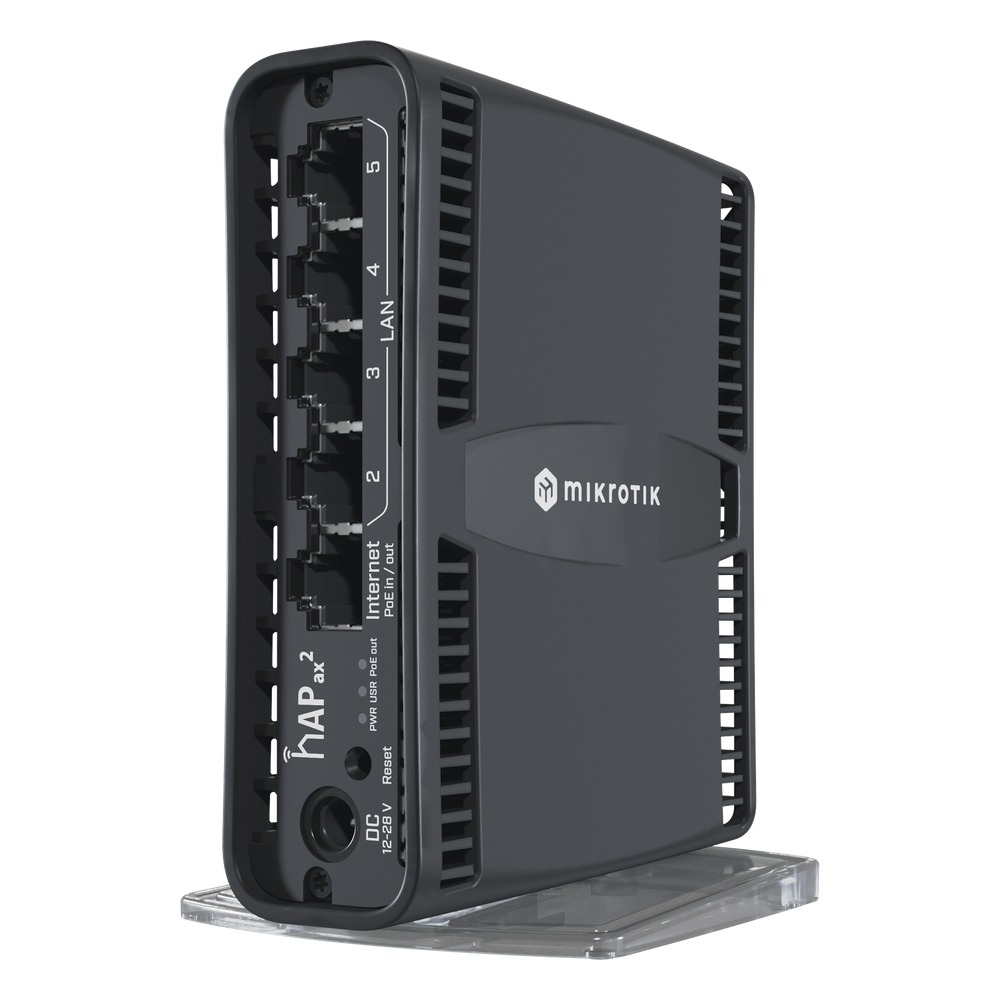 (hAP ax2) Router inalámbrico Wi-Fi 6 160mW de Potencia, 5 puertos gigabit, Port 1 PoE in/out