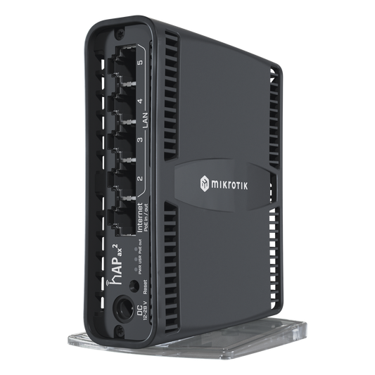 (hAP ax2) Router inalámbrico Wi-Fi 6 160mW de Potencia, 5 puertos gigabit, Port 1 PoE in/out