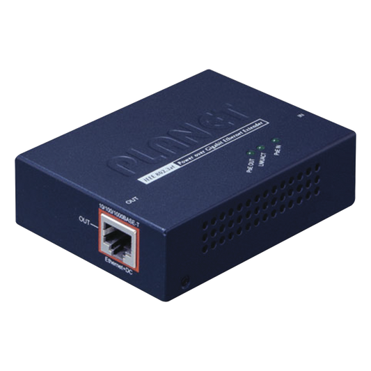 Extensor PoE+ / Hasta 100 m / Entrada PoE+ Gigabit 802.3 at y Salida PoE+ Gigabit 802.3 af / at / Interior