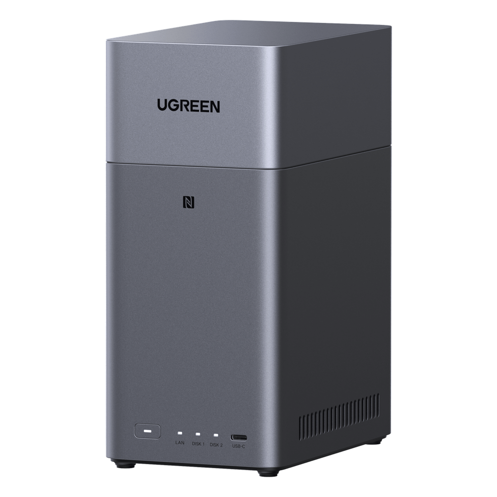 NAS UGREEN NASync DH2300 / Procesador RK3576 / 4GB  / 32GB eMMC / 2 Bahías SATA / JBOD-Basic-RAID 0-RAID 1 / Puerto HDMI 4K / 1 GbE / USB 3.2 Gen 1 Type-C / Detección NFC